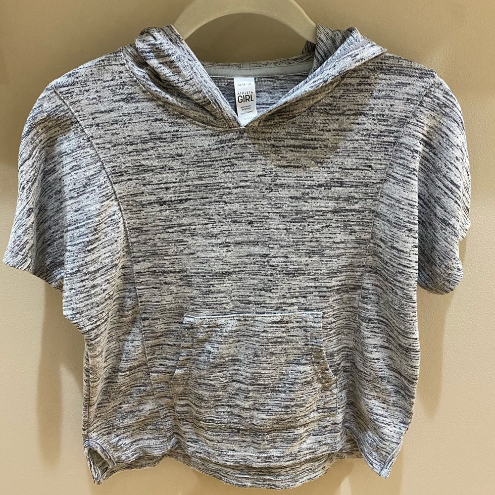 Athleta girl gray hooded shirt size M/8-10